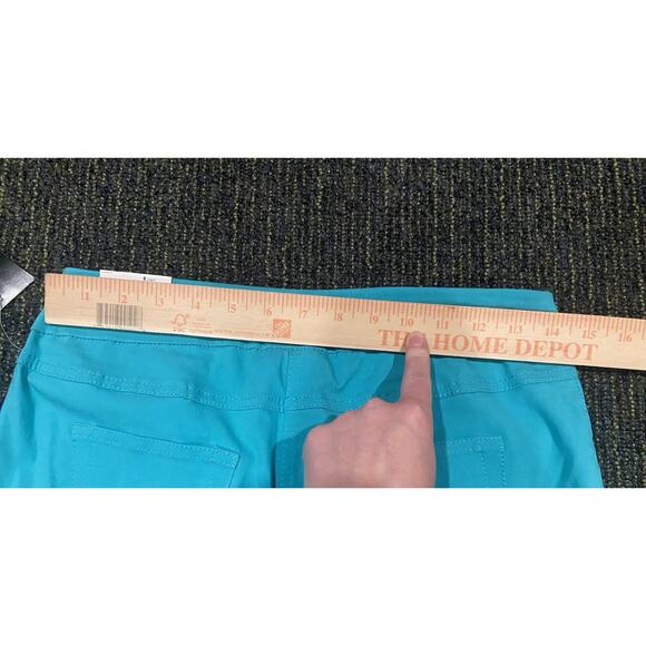 NWT Slim Satin by Multiples $59 Blue capris tummy control women’s pants - Picture 9 of 9